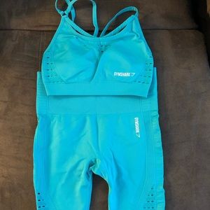 Gymshark energy seamless tropical blue set
